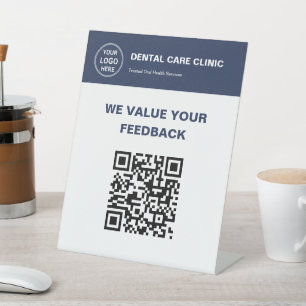 Custom Logo QR Code Dental Clinic Dentist Pedestal Sign
