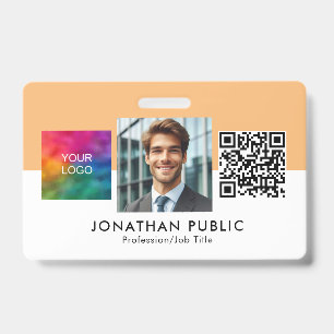 Custom Logo QR Code Employee Photo ID Card Badge