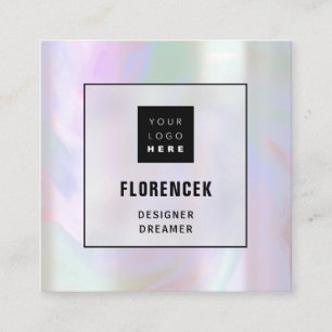 Custom Logo QR CODE Holographic Shop Holographic  Square Business Card