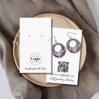 Custom Logo QR Code Jewellery Earring Display Card