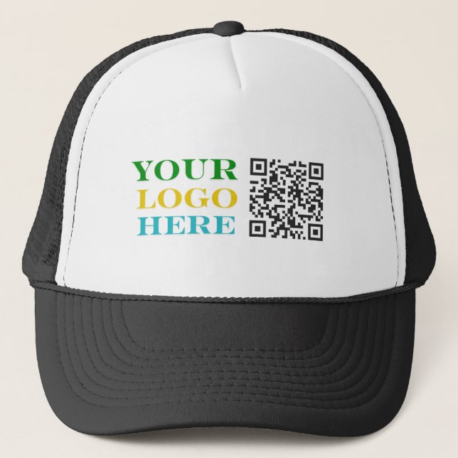  Custom Logo & QR Code Marketing Trucker Hat (Front)