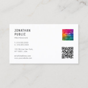 Custom Logo QR Code Modern Elegant Simple Business Card
