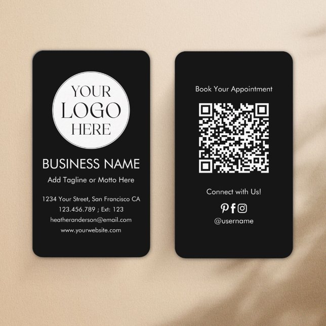 Custom Logo QR Code Modern Minimalist Profesional Business Card (Creator Uploaded)