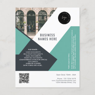 Custom Logo & QR Code Modern Simple Professional Flyer