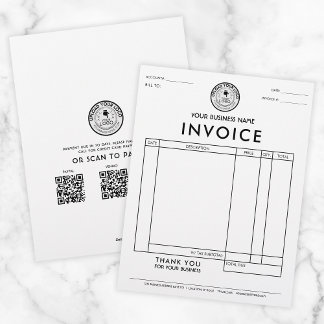 Custom Logo QR Code Payment Invoice  Custom Letterhead