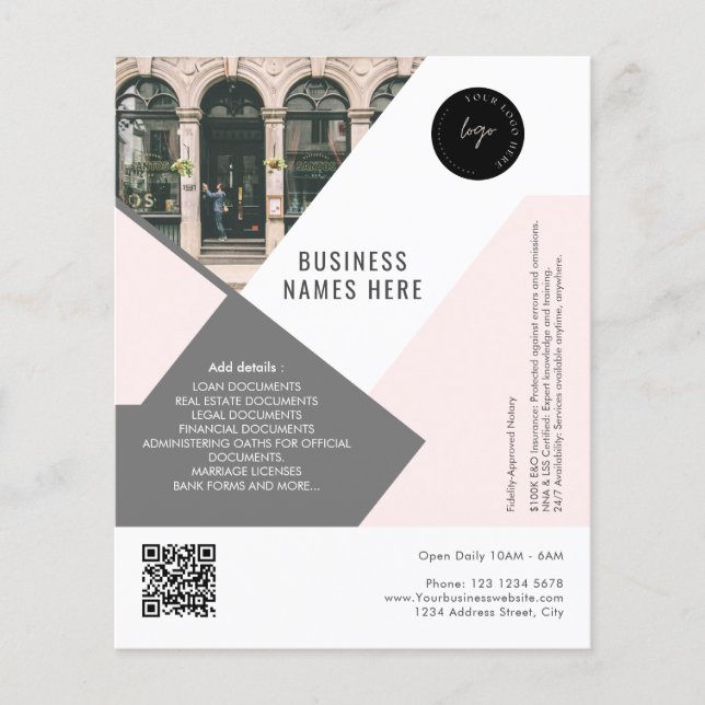Custom Logo QR Code Photo Simple Professional Flyer (Front)