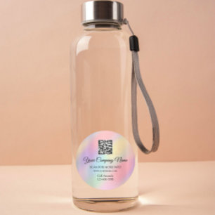 Custom Logo QR Code Promotional Rose Ombre Pink Classic Round Sticker