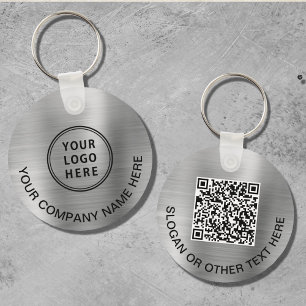 Custom Logo QR Code Promotional Silver Key Ring