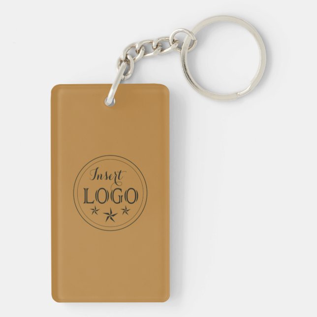 Custom Logo & QR Code Rectangle Keychain (2-Sided) (Back)