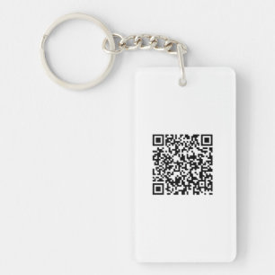Custom Logo & QR Code Rectangle Keychain (2-Sided)