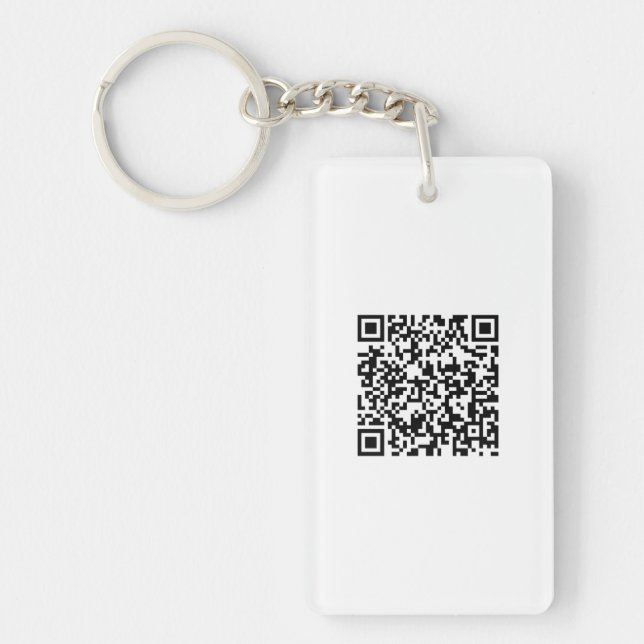 Custom Logo & QR Code Rectangle Keychain (2-Sided) (Front)