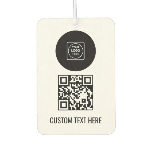 Custom Logo QR Code Text Business Branding Design Car Air Freshener