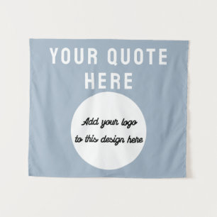 Custom Logo & Quote Banner Personalised Dusty Blue Tapestry