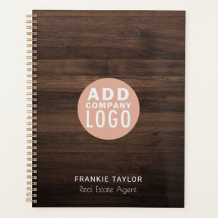 Custom Logo Real Estate Agent Wood Look 2026 Planner