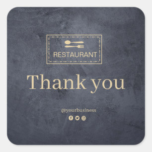 Custom logo restaurant Thank you sticker