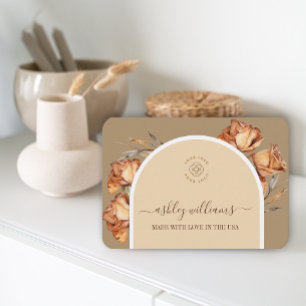 Custom Logo Retro Arch Script Rose Feminine  Business Card