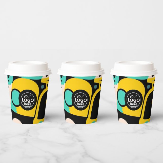 Custom Logo Retro Paper Cup 8oz (Multi)