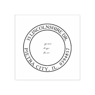 Custom Logo Return address Cinzel Font Rubber Stamp