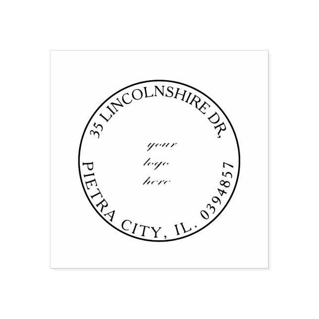Custom Logo Return address Cinzel Font Rubber Stamp (Imprint)