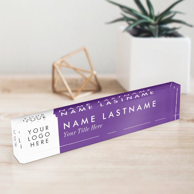 Custom Logo Royal Purple White Text Modern Nameplate (Creator Uploaded)