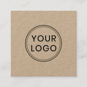Custom logo rustic kraft square professional business card