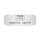 Custom logo satin grey gradient name and title