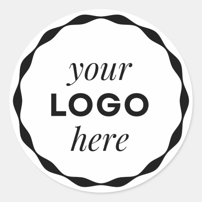 Custom Logo Scalloped Circle Sticker (Front)