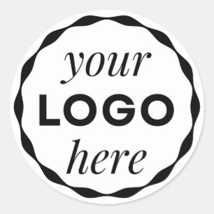 Custom Logo Scalloped Circle Sticker