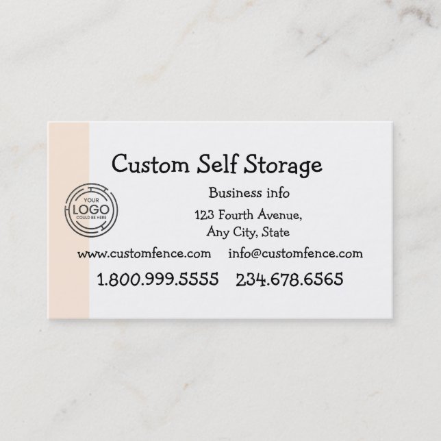 Custom Logo Self Storage  Business Card (Front)