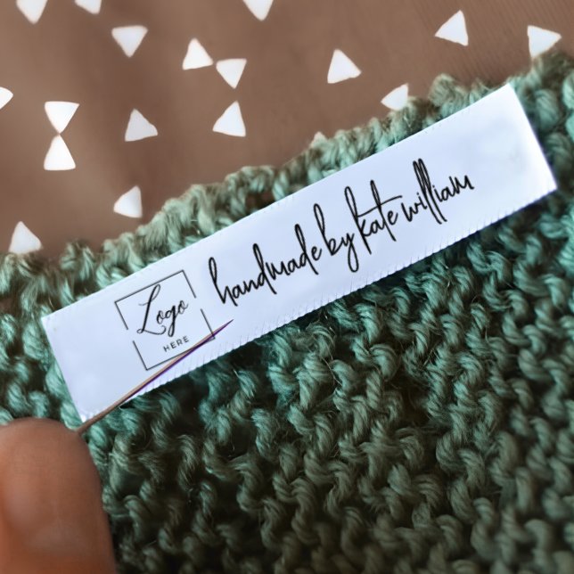 Custom logo sew on label satin ribbon (Creator Uploaded)