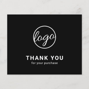 Custom Logo Simple Black Budget Thank You Card