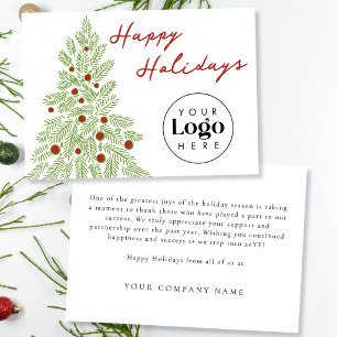 Custom Logo Simple Business Holiday Thank You Card