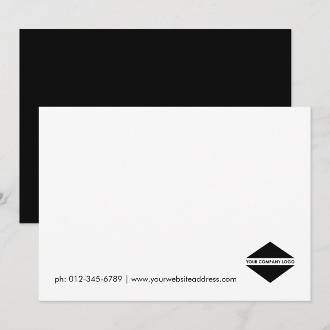 Custom Logo Simple Elegant Note Card (Front/Back)