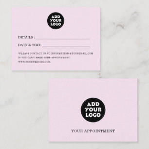 Custom logo Simple Modern Business Appointment Card