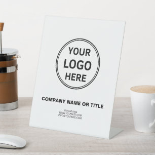 Custom Logo Simple White Promotional Business Pedestal Sign