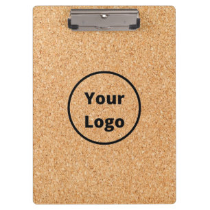 Custom logo sliced wood block clipboard