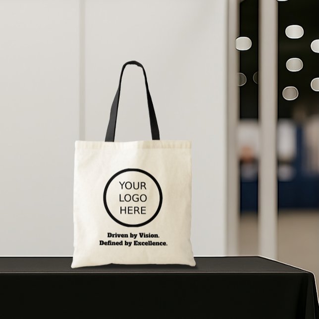 Custom Logo & Slogan Business Branding Tote Bag (Custom Business Logo and text tote bag)