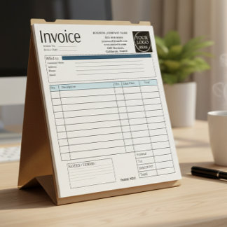 Custom Logo Small Business Invoice Sales Receipt O Notepad