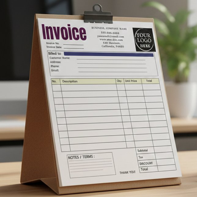 Custom Logo Small Business Invoice Sales Receipt O Notepad (Creator Uploaded)