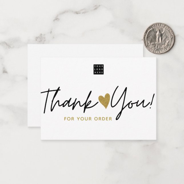 Custom Logo Small Business Order Thank You  Card (Front/Back In Situ)
