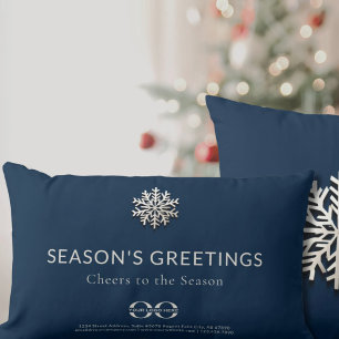 Custom Logo Snowflake Lumbar Pillow