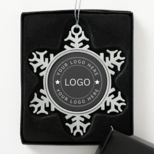 Custom Logo Snowflake Pewter Christmas Ornament