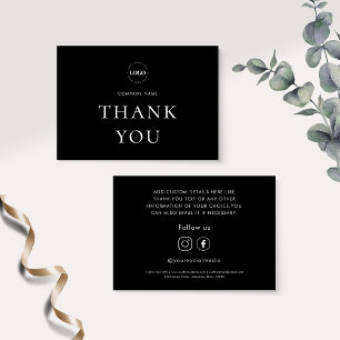 Custom Logo Social Media Business Company Customer Thank You Card