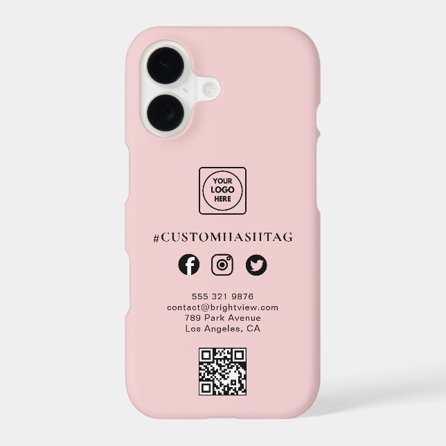 Custom Logo Social Media Business iphone case (Back)