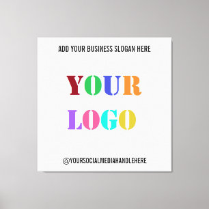 Custom Logo Social Media Canvas Print Example
