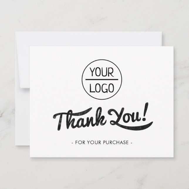 Custom logo social media elegant thank you card (Front)