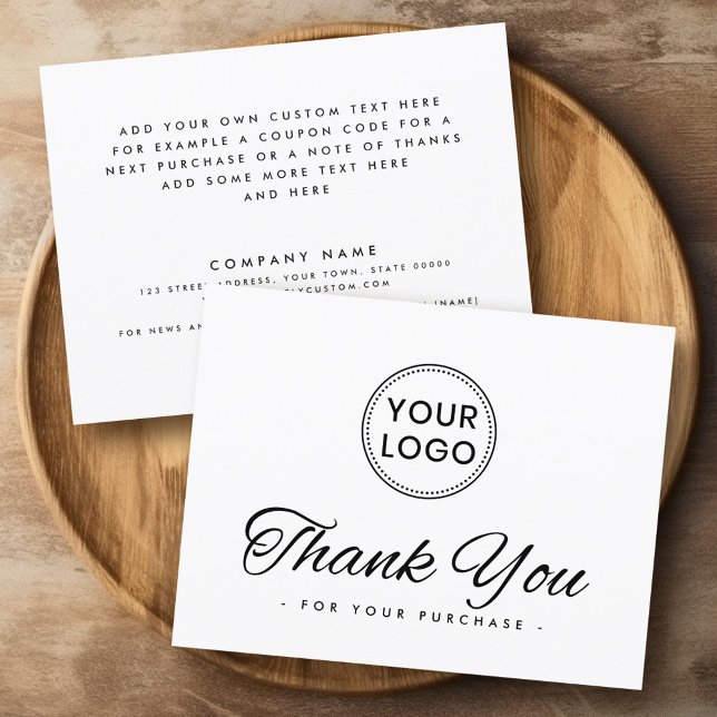 Custom logo social media elegant thank you card (256746149559676101)
