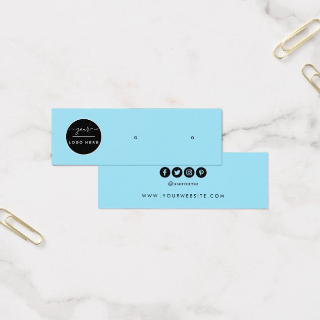 Custom logo social media stud earring display card (Office)
