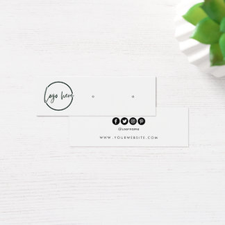 Custom logo social media stud earring display card