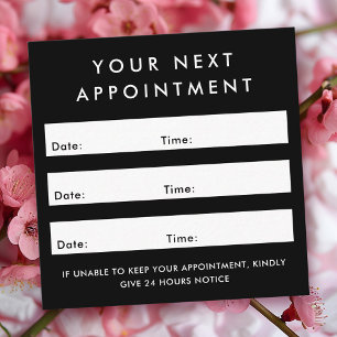 Custom logo square black appointment card